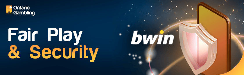 A security logo on a mobile phone for FairPlay and security of Bwin Sportsbook