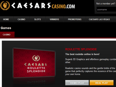 Caesars Casino website screenshot