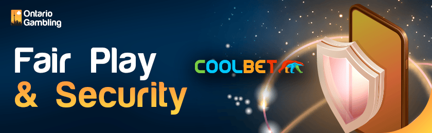 A security logo on a mobile phone for FairPlay and security of CoolBet Sportsbook