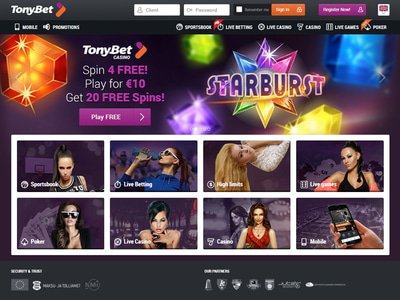 TonyBet Casino website