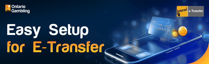 A credit card on a mobile phone for easy setup of e-transfer