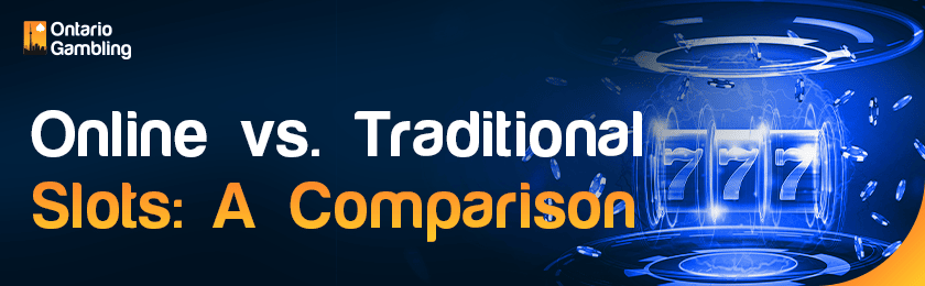 A lighting casino reel with some casino chips for online vs. traditional slots a comparison