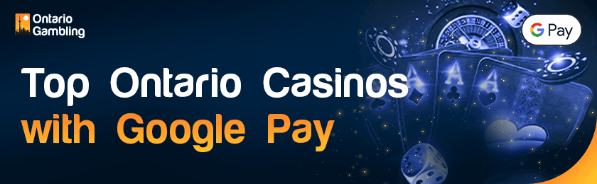 A roulette machine, a deck of cards, some casino chips and dice for the top Google pay casinos in Ontario