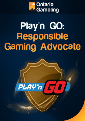 A modern shield and Play'n GO logo for responsible gaming advocate